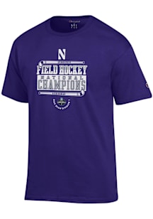 Champion Northwestern Wildcats Purple 2025 Womens Field Hockey Champs Jersey Short Sleeve T Shirt