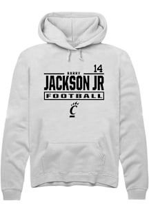 Barry Jackson Jr Cincinnati Bearcats Mens White Football NIL Stacked Box Player Hood