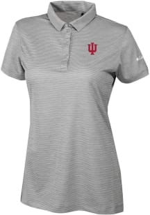 Womens Indiana Hoosiers Grey Columbia Heat Seal Set II Short Sleeve Polo Shirt
