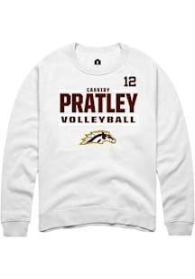 Cassidy Pratley Western Michigan Broncos Mens White NIL Stacked Box Player Crew