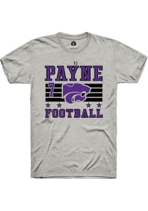 VJ Payne Ash K-State Wildcats NIL Striped Short Sleeve T Shirt