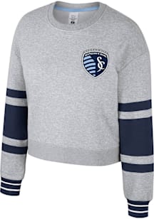 Sporting Kansas City Womens Grey Scrimmage Crop Crew Sweatshirt
