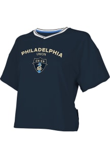 Philadelphia Union Womens Navy Blue Roar Short Sleeve T-Shirt
