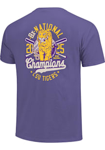 LSU Tigers Purple 2025 College World Series Champions Short Sleeve T Shirt