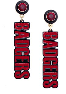 Wisconsin Badgers Resin Logo Womens Earrings