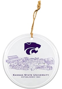 Purple K-State Wildcats Campus Ornament