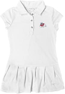 Fresno State Bulldogs Toddler Girls White Caroline Short Sleeve Dress
