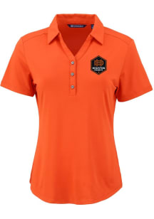 Cutter and Buck Houston Dynamo Womens Orange Forge Eco Polo Short Sleeve Polo Shirt
