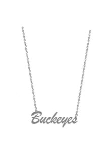 Ohio State Buckeyes Silver Necklace