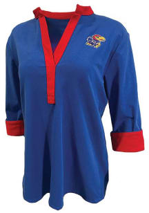 Kansas Jayhawks Womens Houghton Long Sleeve Blue Dress Shirt