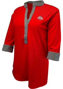 Womens Red Ohio State Buckeyes Houghton+ Long Sleeve Dress Shirt