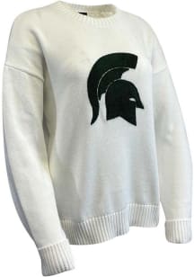 Womens White Michigan State Spartans Jennifer Long Sleeve Sweater