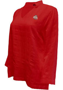 Womens Red Ohio State Buckeyes La Jolla Long Sleeve Dress Shirt