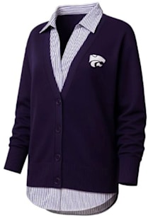 K-State Wildcats Womens Purple Aberton Long Sleeve Cardigan