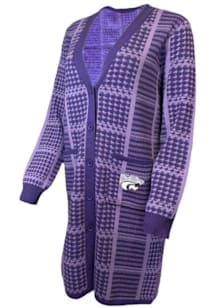 Womens Purple K-State Wildcats Poplar Long Sleeve Cardigan