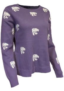 Womens Lavender K-State Wildcats Chestnut Long Sleeve Sweater