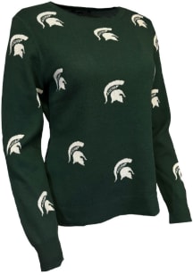 Womens Green Michigan State Spartans Chestnut Long Sleeve Sweater