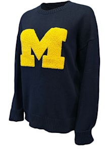 Michigan Wolverines Womens Blue Jennifer Long Sleeve Sweater