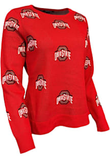 Ohio State Buckeyes Womens Red Chestnut Long Sleeve Sweater