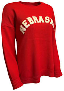 Nebraska Cornhuskers Womens Red Jennifer Long Sleeve Sweater