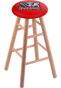 Alabama Crimson Tide Elephant  Round Cushion Oak Pub Stool - Brown
