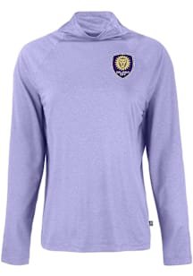 Cutter and Buck Orlando City SC Womens Lavender Coastline Eco Funnel Neck Crew Sweatshirt