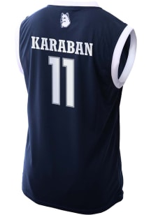 Alex Karaban   UConn Huskies Navy Blue NIL Basketball Jersey
