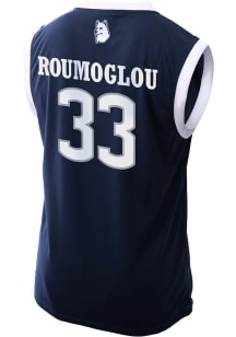 Apostolos Roumgoglou   UConn Huskies Navy Blue NIL Basketball Jersey
