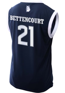Ines Bettencourt   UConn Huskies Navy Blue NIL Basketball Jersey