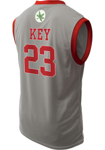 Zed Key   Ohio State Buckeyes Grey NIL Basketball Jersey