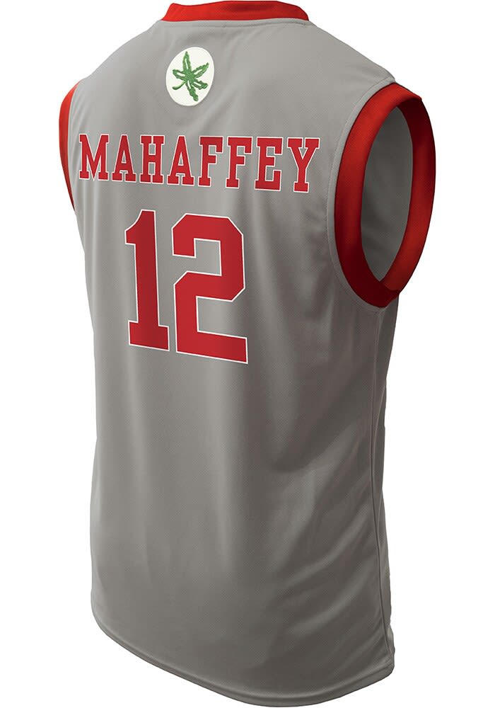 Evan Mahaffey  Ohio State Buckeyes Grey NIL Basketball Jersey