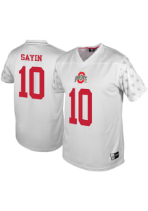 Julian Sayin  Mens White Ohio State Buckeyes Player Football Jersey