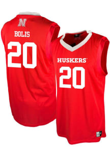 Justin Bolis Mens Red Nebraska Cornhuskers NIL Basketball Basketball Jersey