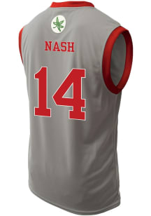 Braylen Nash Mens Grey Ohio State Buckeyes NIL Basketball Jersey
