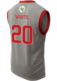 Colin White Mens Grey Ohio State Buckeyes NIL Basketball Jersey