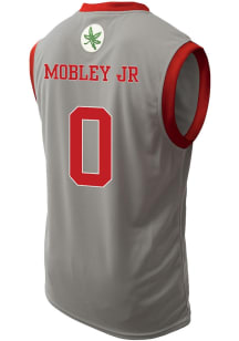 John Mobley Jr. Mens Grey Ohio State Buckeyes NIL Basketball Jersey