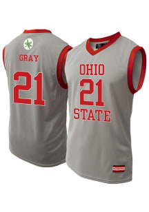 Chance Gray Mens Grey Ohio State Buckeyes NIL Basketball Basketball Jersey