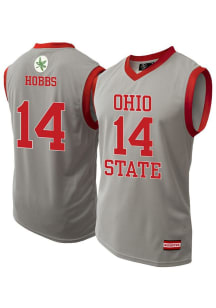 Ella Hobbs Mens Grey Ohio State Buckeyes NIL Basketball Basketball Jersey