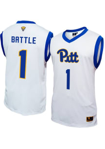 Aaryn Battle Mens White Pitt Panthers NIL Basketball Basketball Jersey