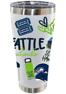 Seattle Seahawks Cheer 30oz Stainless Steel Tumbler - White