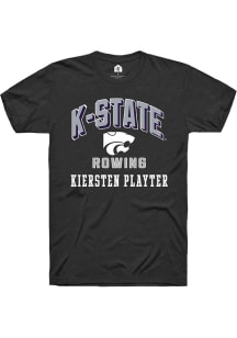 Kiersten Playter Rally Mens Black K-State Wildcats NIL Arch Logo Player T Shirt
