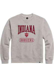 Mens Grey Indiana Hoosiers Open Pillow Crew Sweatshirt