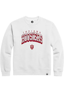 Indiana Hoosiers Mens White Nanodrop Arch Mascot Long Sleeve Crew Sweatshirt