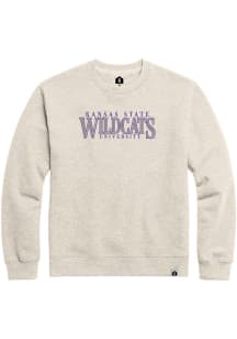 K-State Wildcats Mens Oatmeal Part Time Flat Name Long Sleeve Crew Sweatshirt