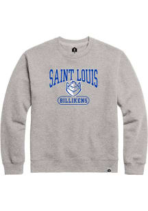 Saint Louis Billikens Mens Grey Open Pillow Long Sleeve Crew Sweatshirt