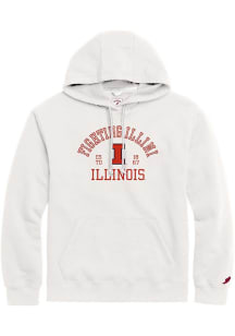 Mens White Illinois Fighting Illini Hallow Classic Hooded Sweatshirt