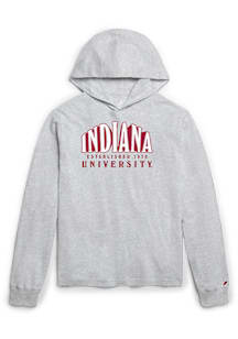 Indiana Hoosiers Mens Grey Stretched Sunrise Long Sleeve Hoodie