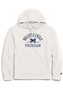 Michigan Wolverines Mens White Hallow Classic Long Sleeve Hoodie