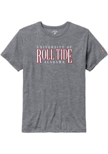 Alabama Crimson Tide Grey Part Time Flat Name Short Sleeve Fashion T Shirt