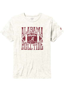Alabama Crimson Tide White Football Square In Short Sleeve Fashion T Shirt
